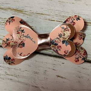 Heart shape floral pigtail hair bow